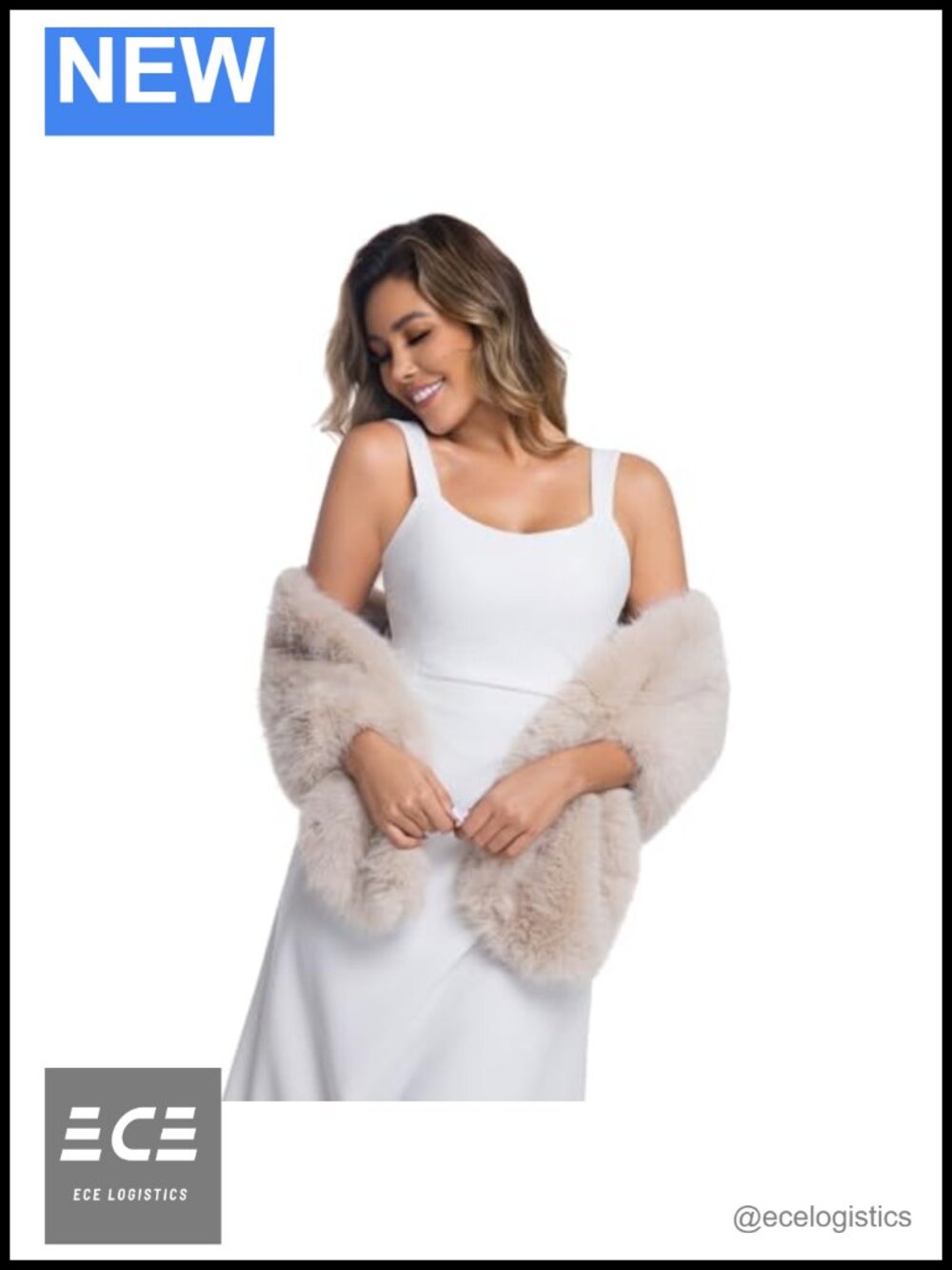 Faux Fur Shawl Wrap Winter Stole Scarf Neck Warmer for Wedding